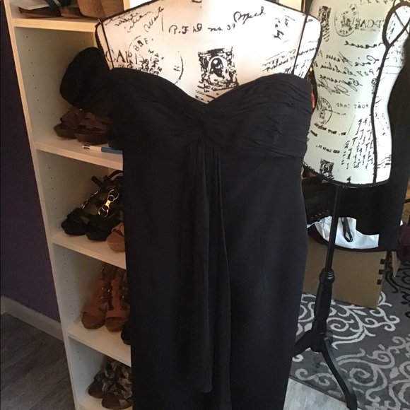 David Meister Silk LBD Strapless 2 - Picture 1 of 6